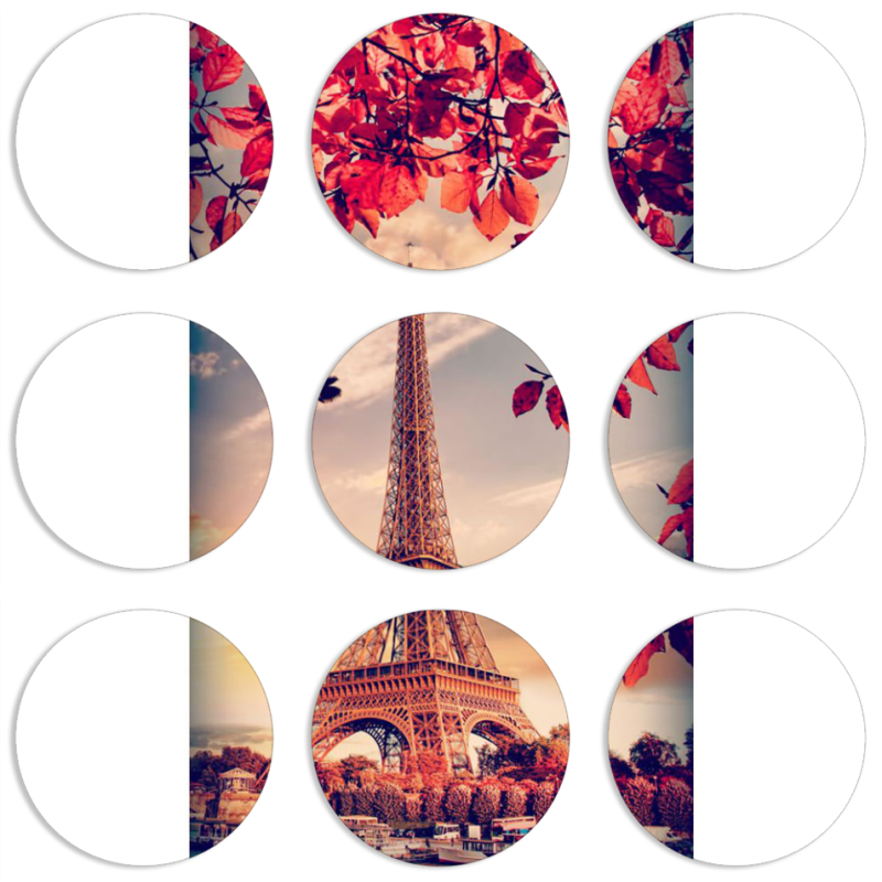 Магнитные фотопазлы круги d55 набор 9 штук 
