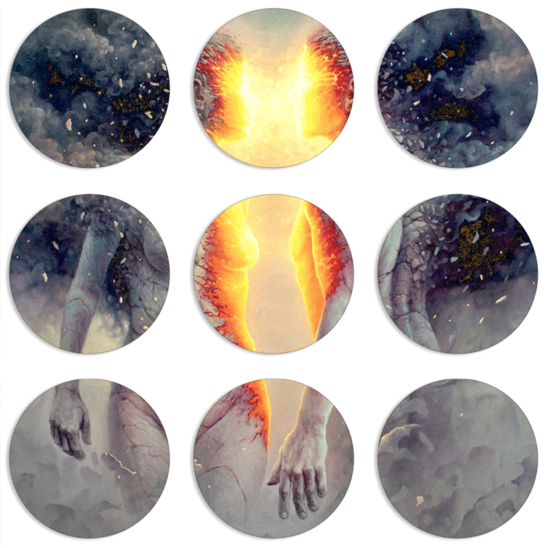 Магнитные фотопазлы круги d55 набор 9 штук George Redhawk