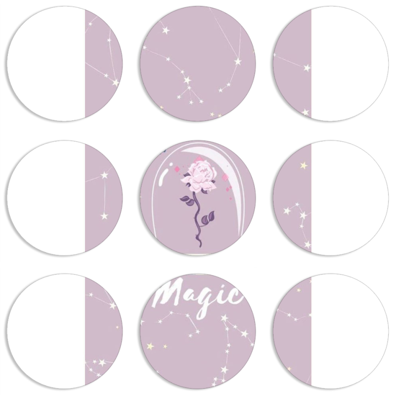 Магнитные фотопазлы круги d55 набор 9 штук 