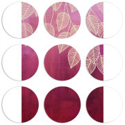 Магнитные фотопазлы круги d55 набор 9 штук Gold Leaves