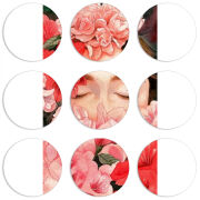 Магнитные фотопазлы круги d55 набор 9 штук Girl in Flowers