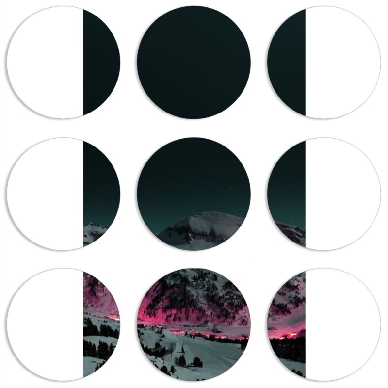 Магнитные фотопазлы круги d55 набор 9 штук 