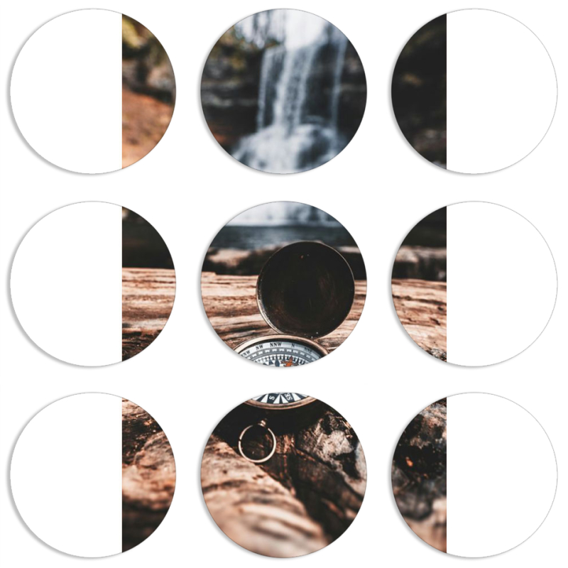Магнитные фотопазлы круги d55 набор 9 штук 