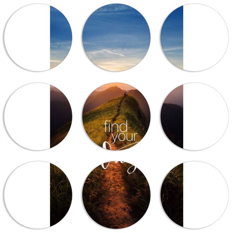 Магнитные фотопазлы круги d55 набор 9 штук 