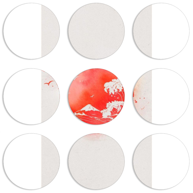 Магнитные фотопазлы круги d55 набор 9 штук 