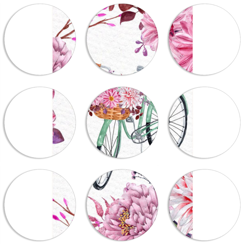 Магнитные фотопазлы круги d55 набор 9 штук 