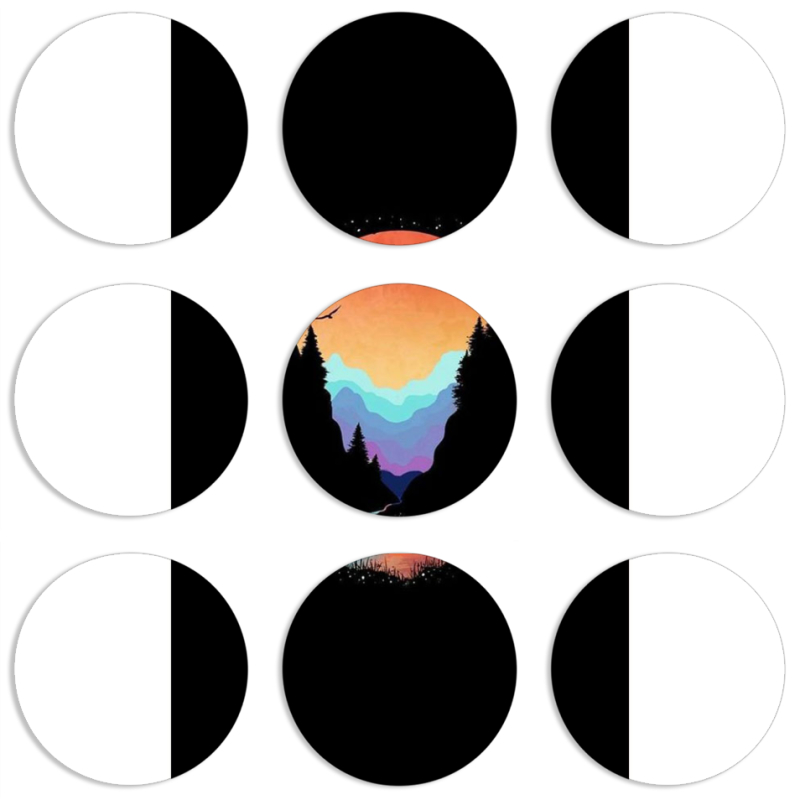 Магнитные фотопазлы круги d55 набор 9 штук 