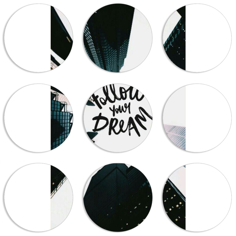 Магнитные фотопазлы круги d55 набор 9 штук 