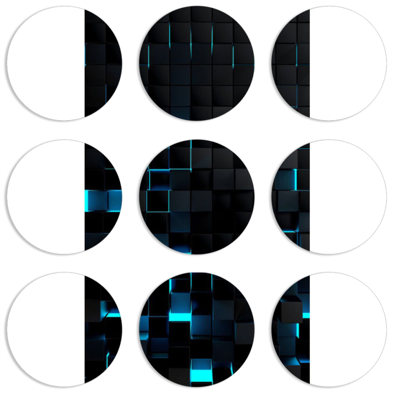 Магнитные фотопазлы круги d55 набор 9 штук Cubes