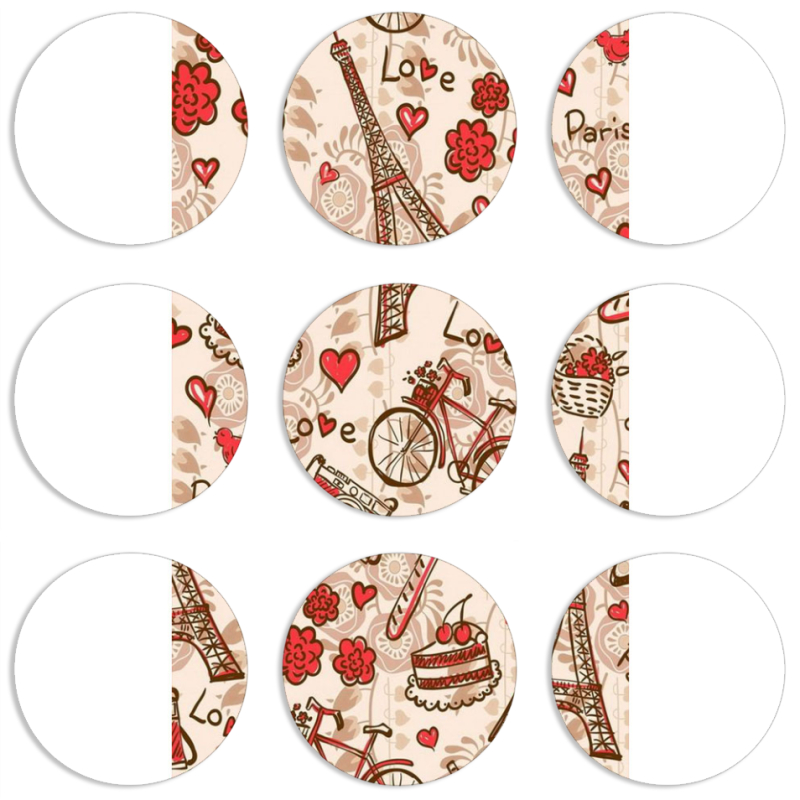 Магнитные фотопазлы круги d55 набор 9 штук 