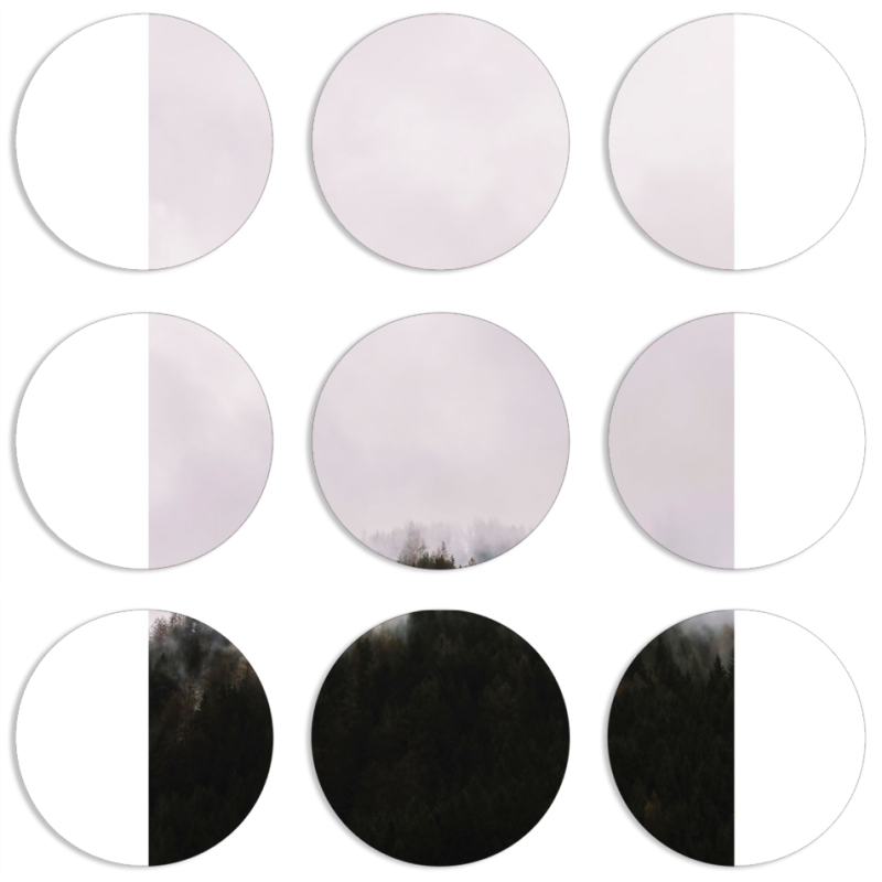 Магнитные фотопазлы круги d55 набор 9 штук 