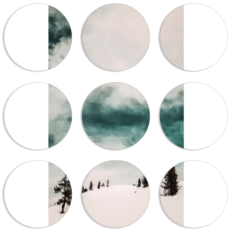 Магнитные фотопазлы круги d55 набор 9 штук 