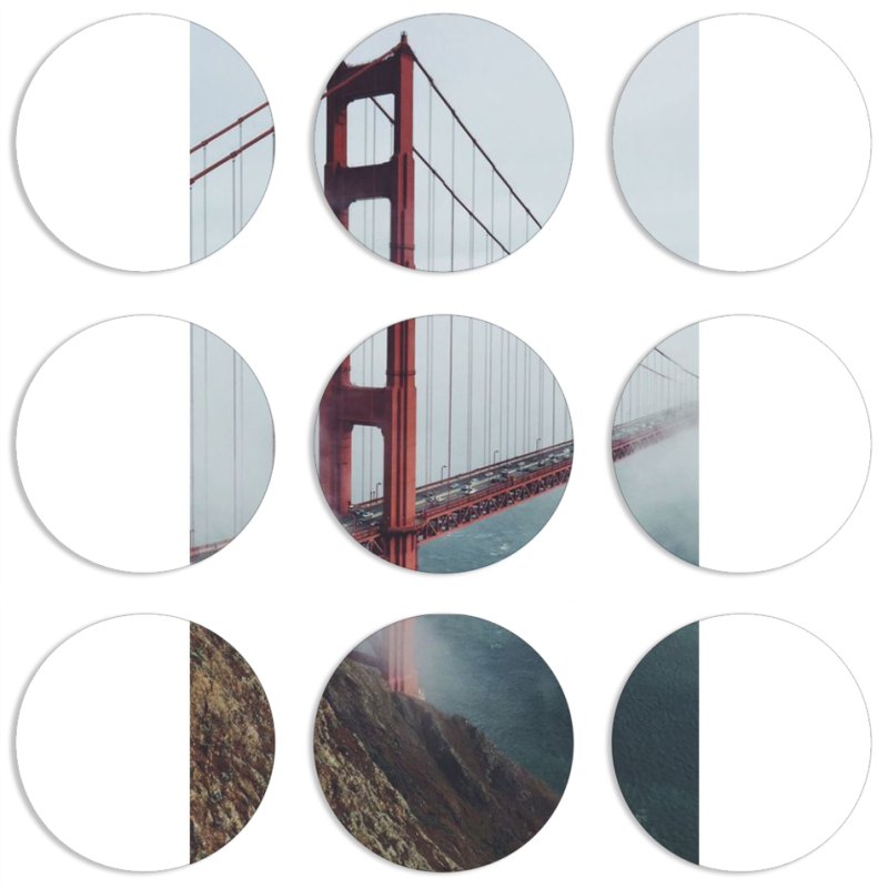 Магнитные фотопазлы круги d55 набор 9 штук 