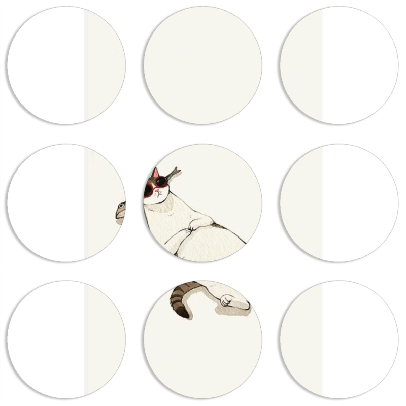 Магнитные фотопазлы круги d55 набор 9 штук 