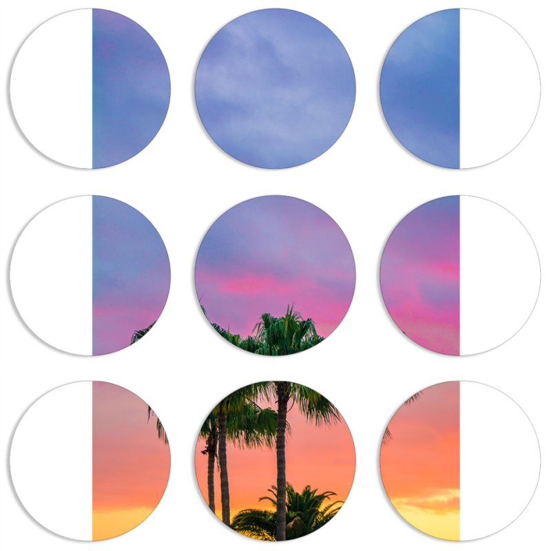 Магнитные фотопазлы круги d55 набор 9 штук 