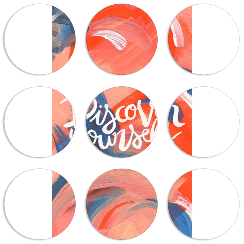 Магнитные фотопазлы круги d55 набор 9 штук 