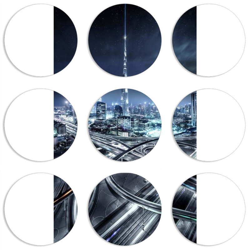 Магнитные фотопазлы круги d55 набор 9 штук 
