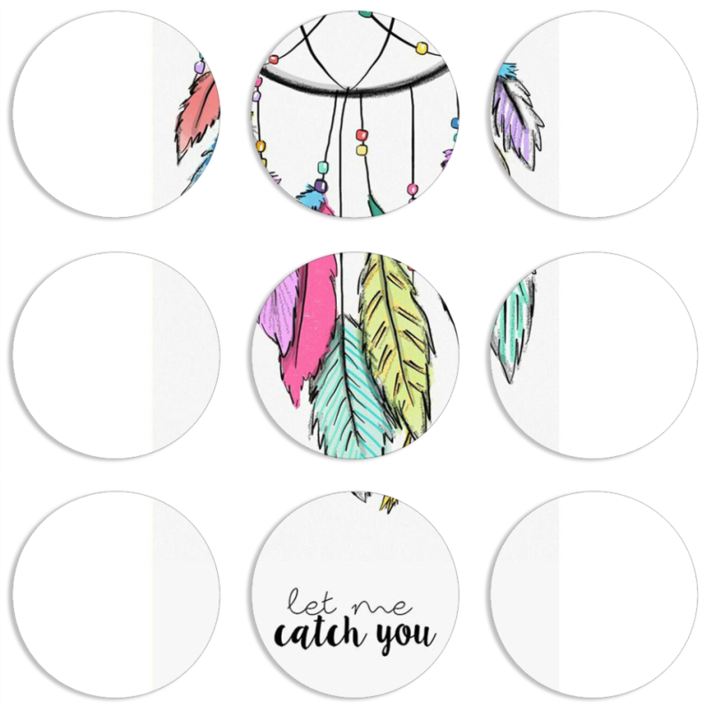 Магнитные фотопазлы круги d55 набор 9 штук 