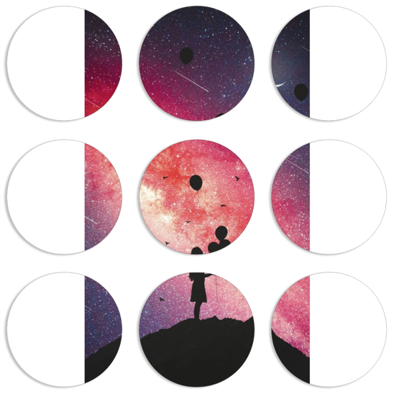 Магнитные фотопазлы круги d55 набор 9 штук 