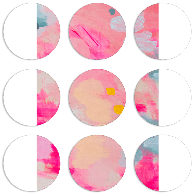 Магнитные фотопазлы круги d55 набор 9 штук 