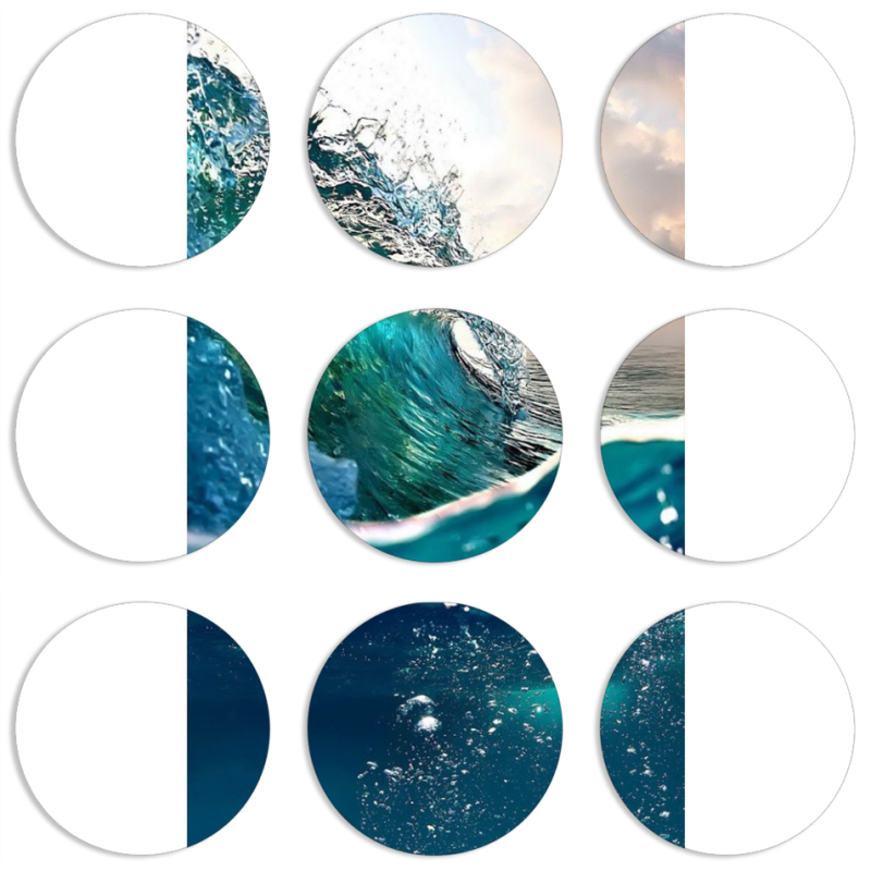 Магнитные фотопазлы круги d55 набор 9 штук 