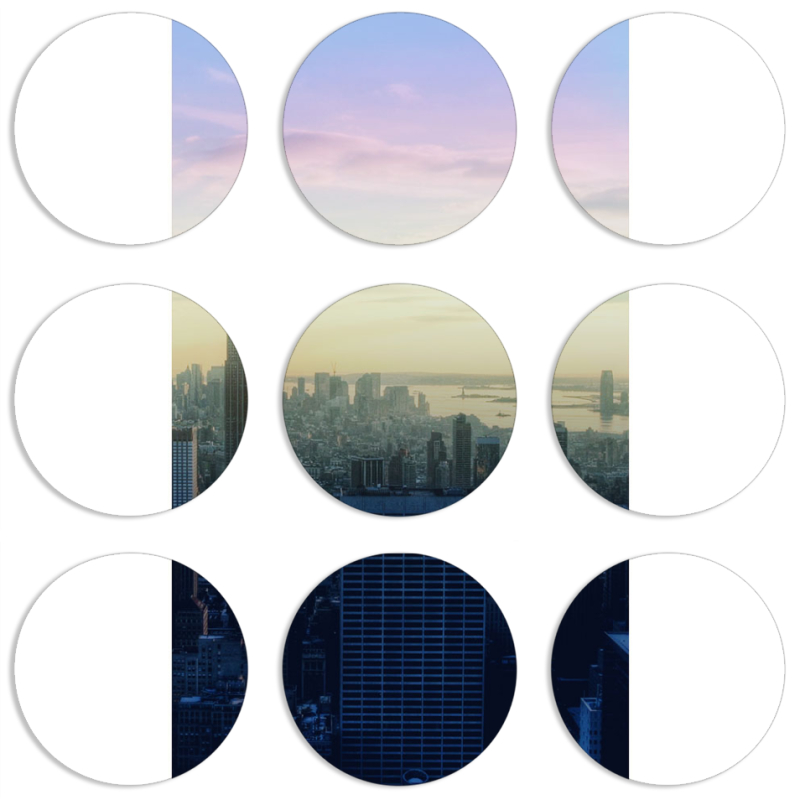 Магнитные фотопазлы круги d55 набор 9 штук 