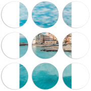 Магнитные фотопазлы круги d55 набор 9 штук Seaside