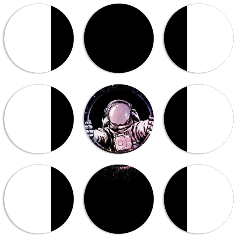 Магнитные фотопазлы круги d55 набор 9 штук 