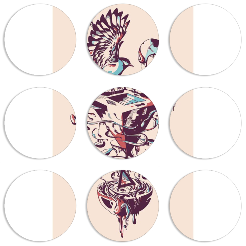 Магнитные фотопазлы круги d55 набор 9 штук 