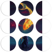 Магнитные фотопазлы круги d55 набор 9 штук 