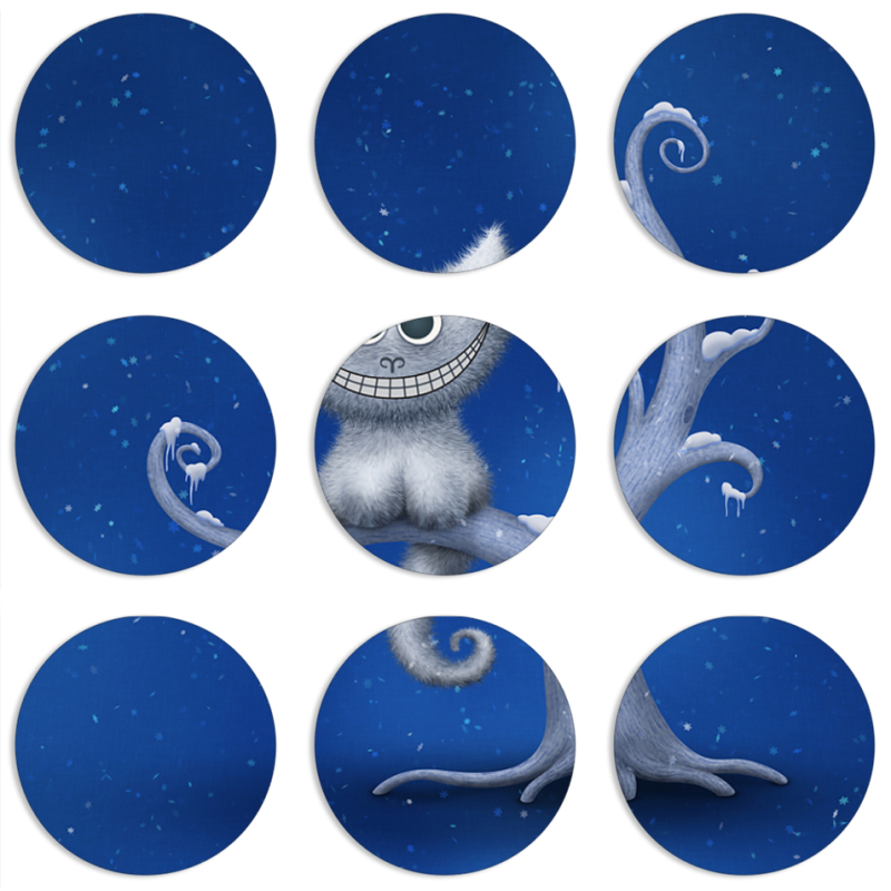 Магнитные фотопазлы круги d55 набор 9 штук Smile Cheshire Cat