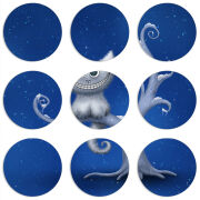 Магнитные фотопазлы круги d55 набор 9 штук Smile Cheshire Cat