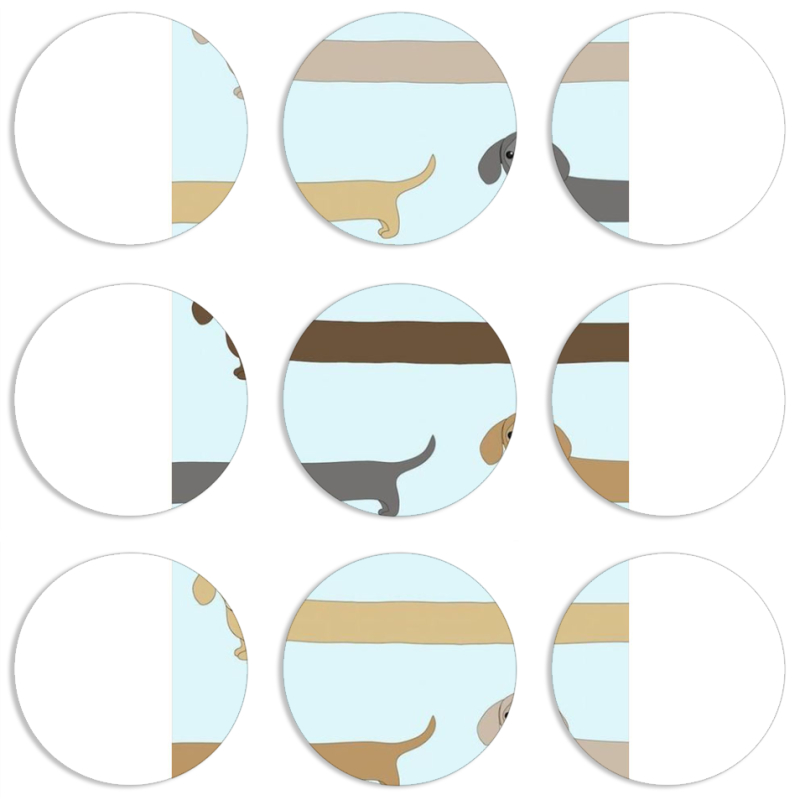 Магнитные фотопазлы круги d55 набор 9 штук Dachshund