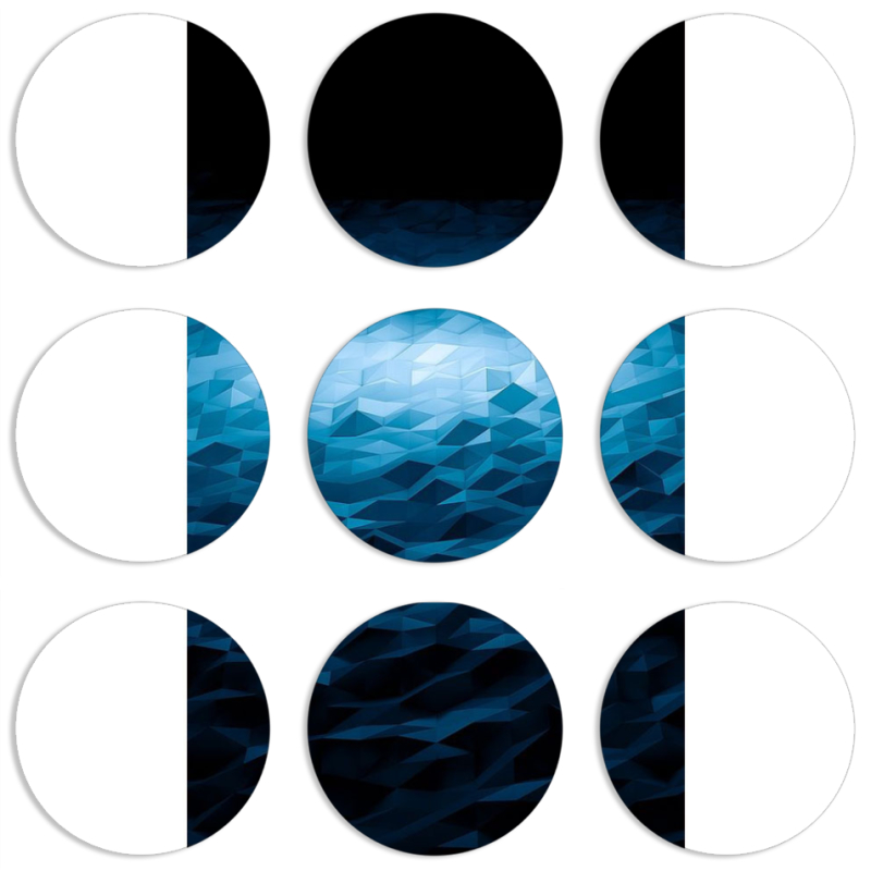 Магнитные фотопазлы круги d55 набор 9 штук 