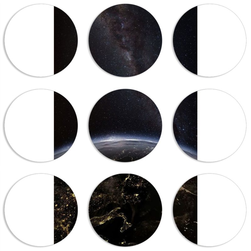 Магнитные фотопазлы круги d55 набор 9 штук 