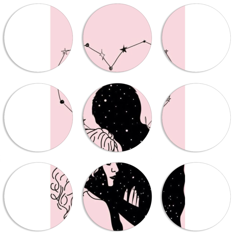 Магнитные фотопазлы круги d55 набор 9 штук 