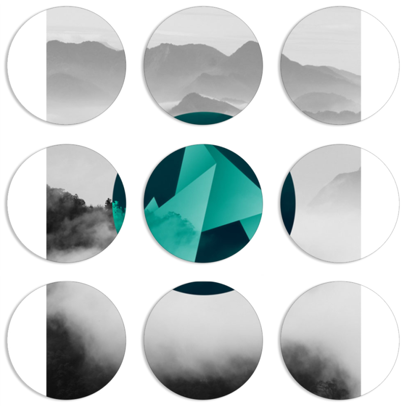 Магнитные фотопазлы круги d55 набор 9 штук 