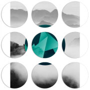 Магнитные фотопазлы круги d55 набор 9 штук 