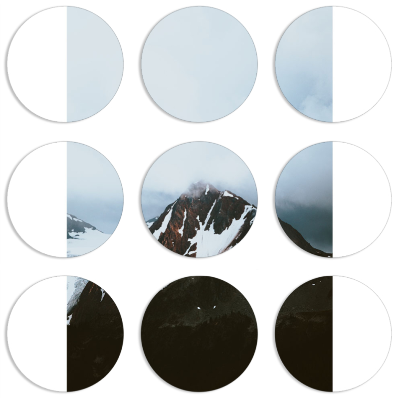 Магнитные фотопазлы круги d55 набор 9 штук 