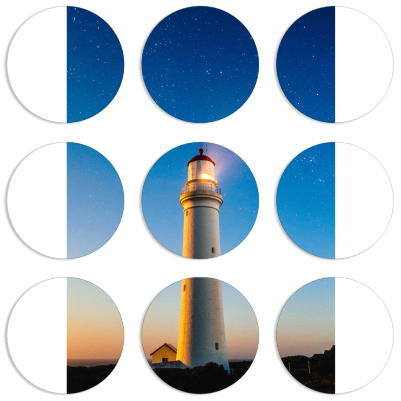 Магнитные фотопазлы круги d55 набор 9 штук 