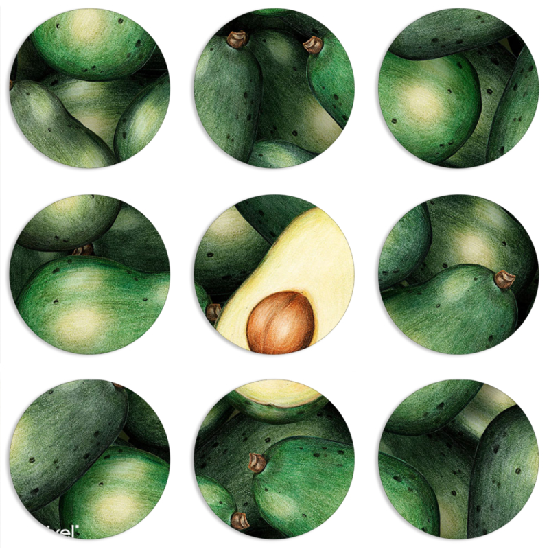 Магнитные фотопазлы круги d55 набор 9 штук 