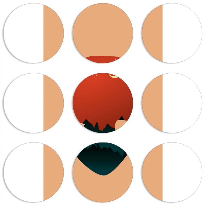 Магнитные фотопазлы круги d55 набор 9 штук 