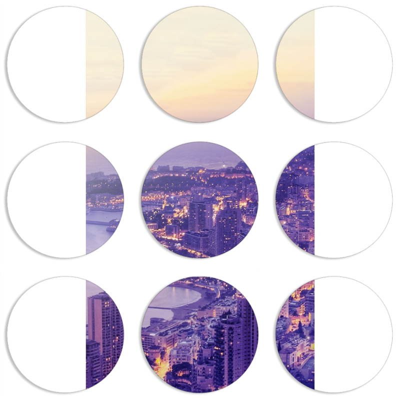 Магнитные фотопазлы круги d55 набор 9 штук 