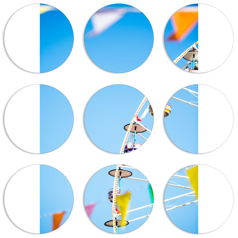 Магнитные фотопазлы круги d55 набор 9 штук 