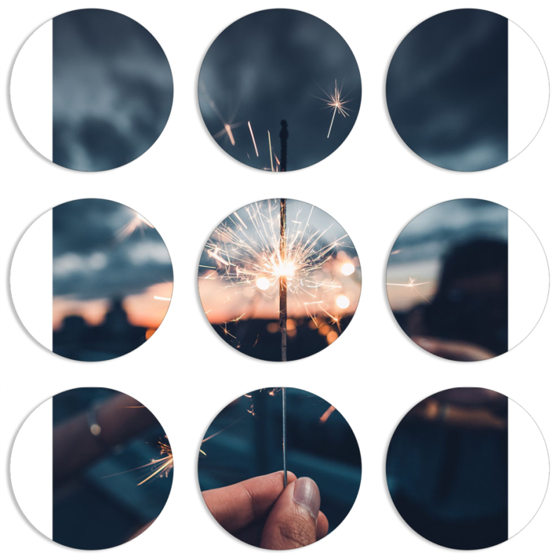 Магнитные фотопазлы круги d55 набор 9 штук 