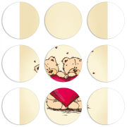 Магнитные фотопазлы круги d55 набор 9 штук Teddy Bear Love