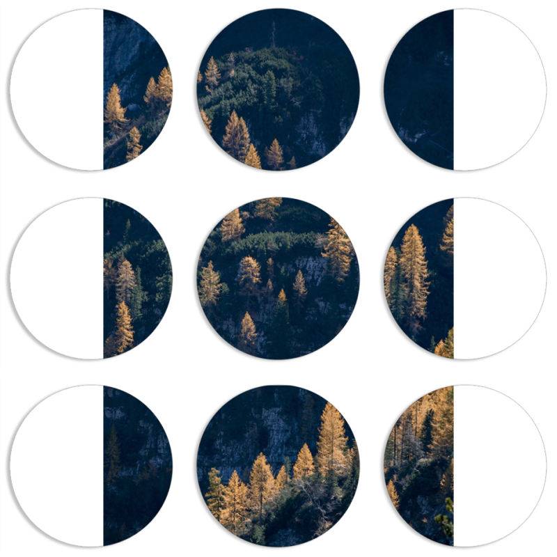 Магнитные фотопазлы круги d55 набор 9 штук 