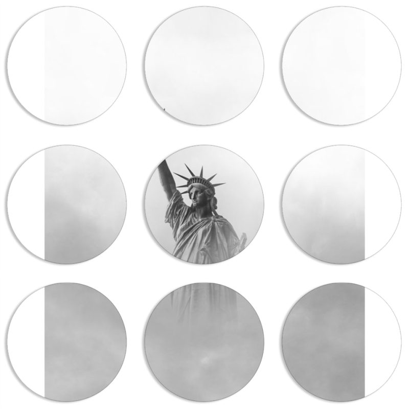 Магнитные фотопазлы круги d55 набор 9 штук 