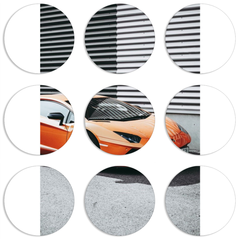 Магнитные фотопазлы круги d55 набор 9 штук 