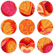 Магнитные фотопазлы круги d55 набор 9 штук Warm Hearts